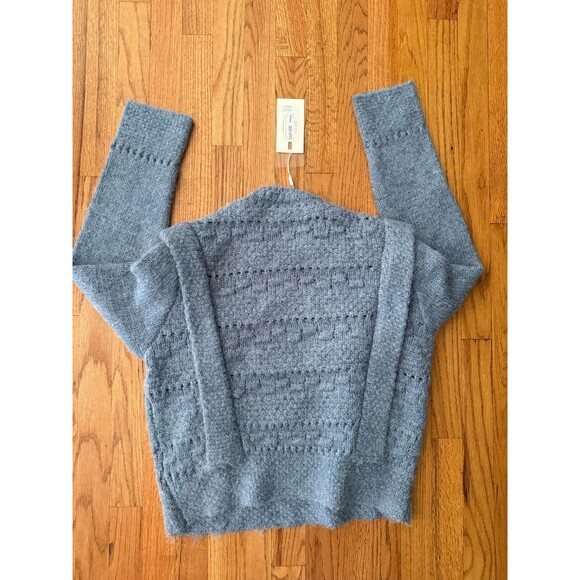 Endless rose Size L NWT BLUE CHUNKY WOOL KNIT DETAILED SWEATER $100 - Picture 3 of 13